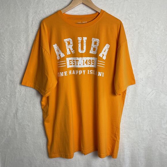 Sea Man Yellow Aruba One Happy Island Tee Shirt 3XL - Picture 2 of 9
